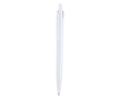 Stylo-bille rétractable en plastique clip transparent et encre bleue couleur blanc