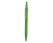 Stylo-bille rétractable en plastique clip transparent et encre bleue couleur vert