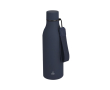 Gourde isotherme en acier inoxydable recyclé et caoutchouté 480 ml couleur bleu marine