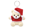 Porte-clés ours en peluche avec costume et bonnet de Noël couleur rouge