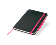 Carnet avec couverture en carton et ruban coloré A5 feuilles lisses couleur rose