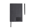 Carnet en cuir synthétique avec stylo métallique A5 pages blanches couleur noir