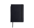 Carnet A5 en similicuir recyclé à couverture souple, pages blanches couleur noir