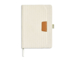 Carnet A5 en velours côtelé avec poche et porte-stylo, pages unies couleur beige