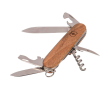 Couteau Victorinox en inox et bois avec 10 fonctions intégrées couleur bois