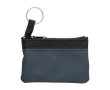 Porte-monnaie simple en nylon fermeture éclair noire et porte-clés couleur bleu
