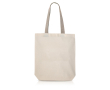 Sac en coton avec soufflet inférieur et poignées colorées 180 g/m² couleur kaki