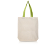 Sac en coton avec soufflet inférieur et poignées colorées 180 g/m² couleur vert clair