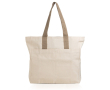 Sac en coton canvas avec fermeture et poignées colorées 280 g/m² couleur kaki