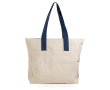 Sac en coton canvas avec fermeture et poignées colorées 280 g/m² couleur bleu marine