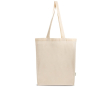 Sac en coton et plastique recyclés avec soufflet 140 g/m² couleur beige