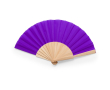 Éventail de couleurs avec tissu en polyester et tiges en bois couleur violet