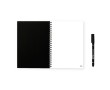 Carnet réutilisable couverture souple stylo-feutre A5 pages blanches couleur noir