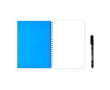 Carnet réutilisable couverture souple stylo-feutre A5 pages blanches couleur bleu roi