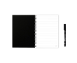 Carnet réutilisable couverture souple et stylo-feutre A5 pages lignées couleur noir