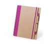 Carnet à spirale avec stylo et anneaux A5 avec pages lisses Colouring couleur fuchsia
