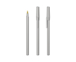 Stylo en plastique à écriture fluide, encre bleue Round Stic BIC® couleur argenté