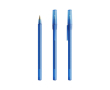 Stylo en plastique à écriture fluide, encre bleue Round Stic BIC® couleur bleu transparent