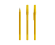 Stylo en plastique à écriture fluide, encre bleue Round Stic BIC® couleur jaune transparent