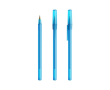 Stylo en plastique à écriture fluide, encre bleue Round Stic BIC® couleur bleu clair transparent