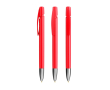 Stylo à bille en plastique rechargeable à clic avec encre bleue BIC® couleur rouge