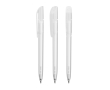 Stylo à bille en plastique avec grand clip et encre noire BIC® couleur blanc transparent