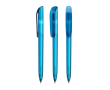 Stylo à bille en plastique avec grand clip et encre noire BIC® couleur bleu clair transparent