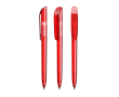 Stylo en plastique avec clip large et encre bleue BIC® couleur rouge transparent
