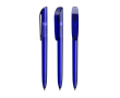Stylo à bille en plastique avec grand clip et encre noire BIC® couleur bleu transparent