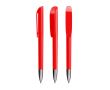 Stylo à bille en plastique avec partie chromée et encre bleue BIC® couleur rouge