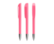 Stylo à bille en plastique avec partie chromée et encre bleue BIC® couleur rose