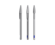 Stylo métallique mat rechargeable à encre bleue Cristal® ReNew BIC® couleur argenté brillant