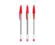 Stylo à bille en plastique transparent à encre rouge BIC® Cristal® couleur rouge