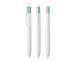 Stylo à bille en plastique BIC® avec 4 encres aux couleurs originales couleur blanc
