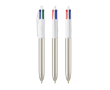 Stylo bille en plastique finition métallique, encre 4 couleurs BIC® couleur argenté