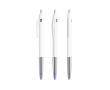 Stylo en plastique rétractable et ergonomique à encre bleue BIC® couleur blanc