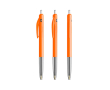 Stylo en plastique rétractable et ergonomique à encre bleue BIC® couleur orange