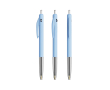 Stylo en plastique rétractable et ergonomique à encre bleue BIC® couleur bleu pastel