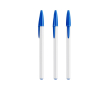Stylo en plastique avec capuchon classique et encre noire Style BIC® couleur bleu
