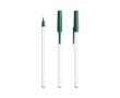 Stylo en plastique recyclé avec capuchon, encre bleue Round Stic® BIC® couleur vert