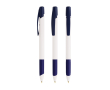 Stylo à bille en plastique recyclé avec grip doux et encre noire BIC® couleur bleu marine