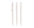 Stylo à bille recyclé avec clip résistant et encre bleue BIC® couleur blanc
