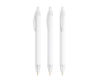 Stylo BIC® en plastique recyclé à corps large et encre bleue couleur blanc transparent