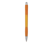 Stylo bille rétractable et translucide, encre bleue Striped Grip BIC® couleur orange