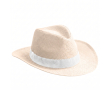 Chapeau en papier avec ruban de couleur à personnaliser couleur beige