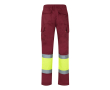Pantalon de travail coton et polyester réfléchissant 210 g/m² couleur bordeaux
