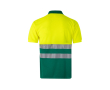 Polo bicolore réfléchissant de travail en polyester 160 g/m² couleur vert