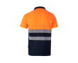 Polo de travail bicolore en maille \"œil de perdrix\" 160 g/m² couleur orange