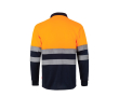 Polo de travail manches longues haute visibilité 160 g/m² couleur orange