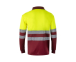 Polo de travail à manches longues avec réfléchissants 160 g/m² couleur bordeaux